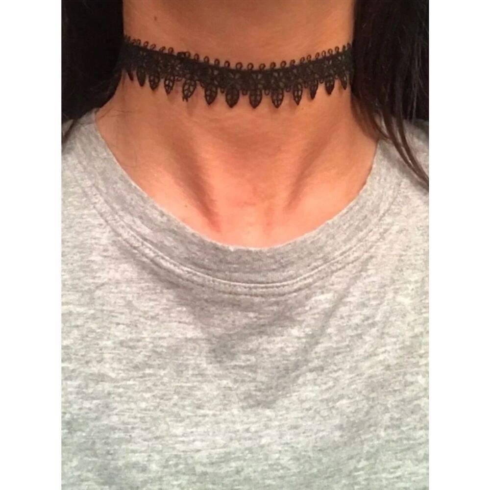 Elegant Black Lace Choker Necklace - Adjustable Sizing - NWOT